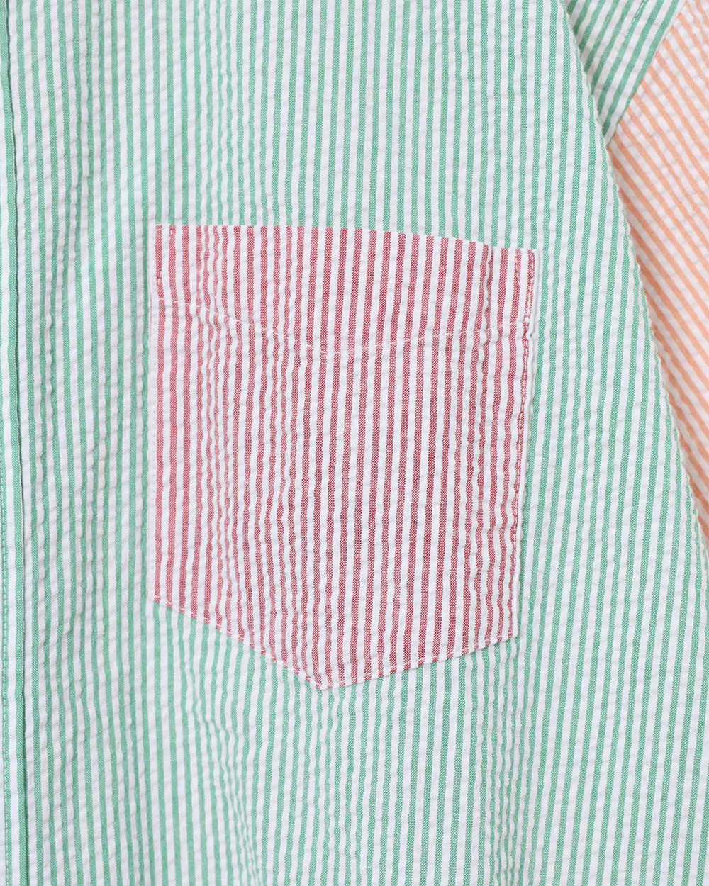 BEAMS BOY Seersucker Short Sleeve Shirt Multi 1301-0128-803-9118