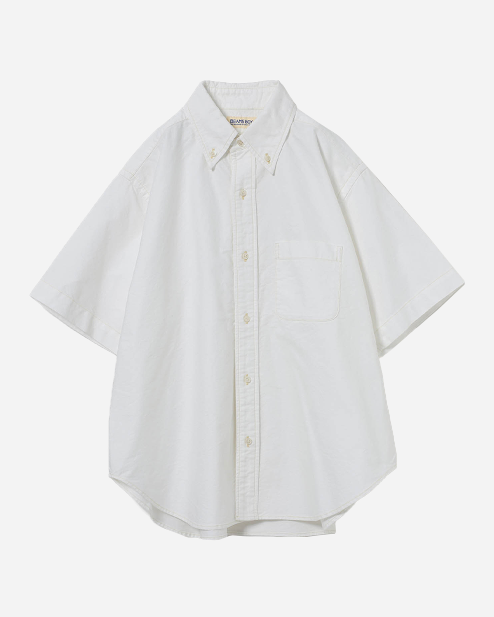 BEAMS BOY Oversized Short Sleeve Shirt Ivory 1301-0130-652-0818