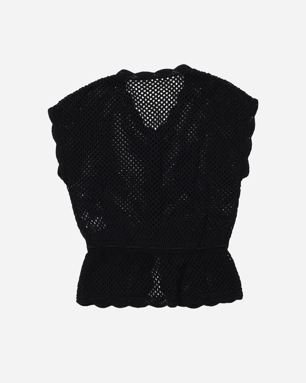 BEAMS BOY Fishnet Knit Vest Black 1305-0143-126-1988