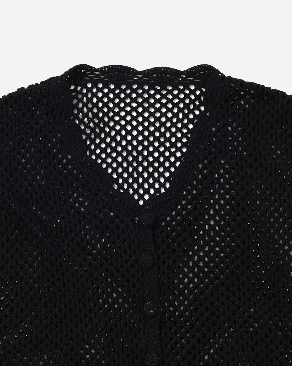 BEAMS BOY Fishnet Knit Vest Black 1305-0143-126-1988