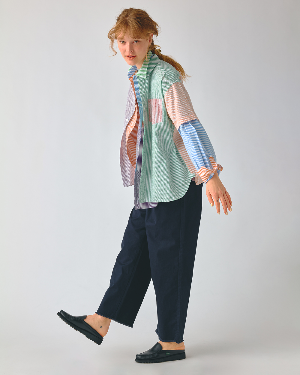 BEAMS BOY Seersucker Short Sleeve Shirt Multi 1301-0128-803-9118