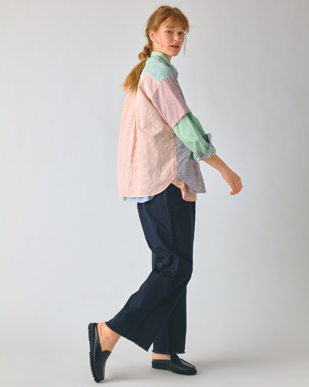 BEAMS BOY Seersucker Short Sleeve Shirt Multi 1301-0128-803-9118