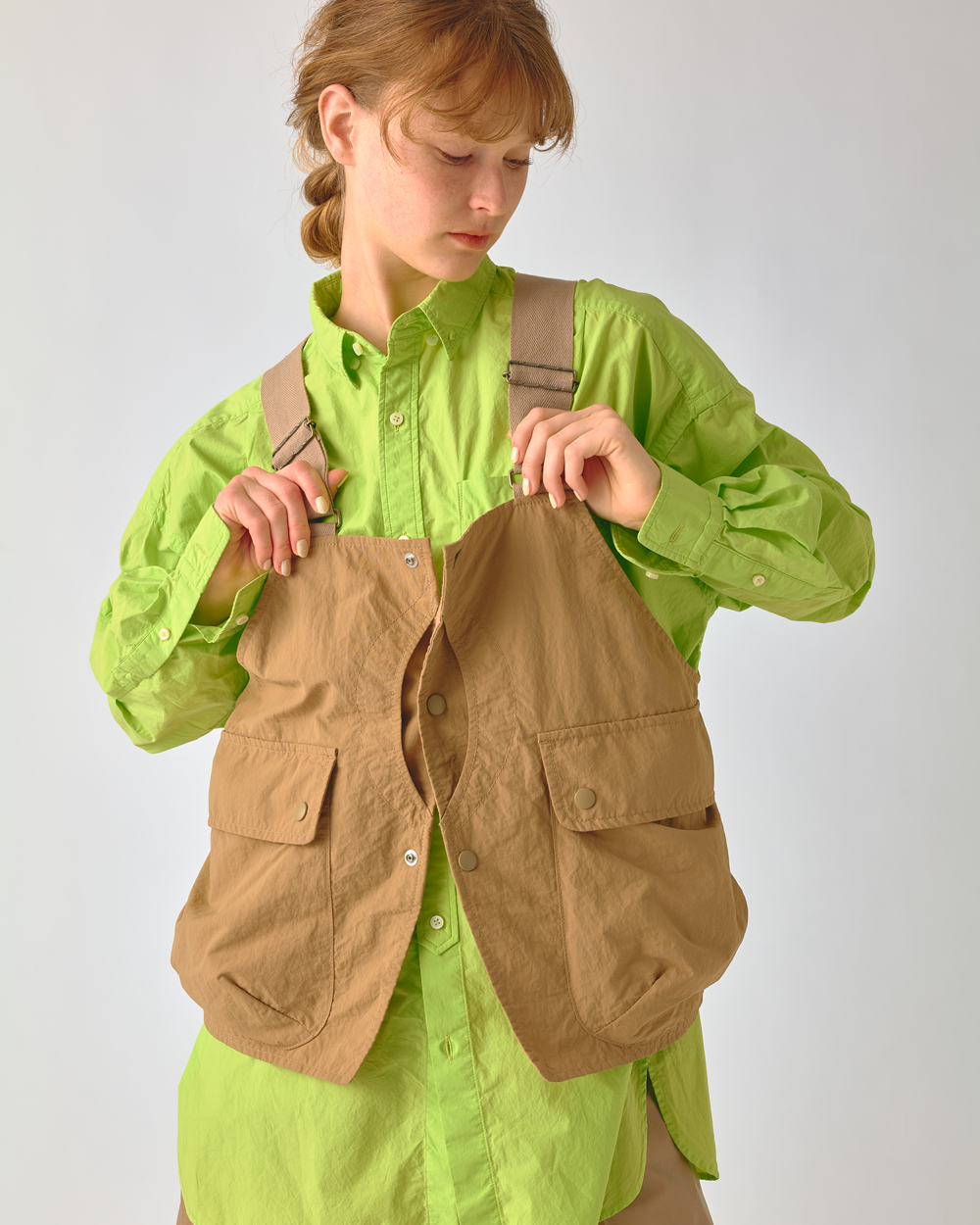 BEAMS BOY Oversized Long Sleeve Shirt Mint Green 1311-0429-652-6018
BEAMS BOY PE Hunting Vest Beige 1306-0096-652-2088
