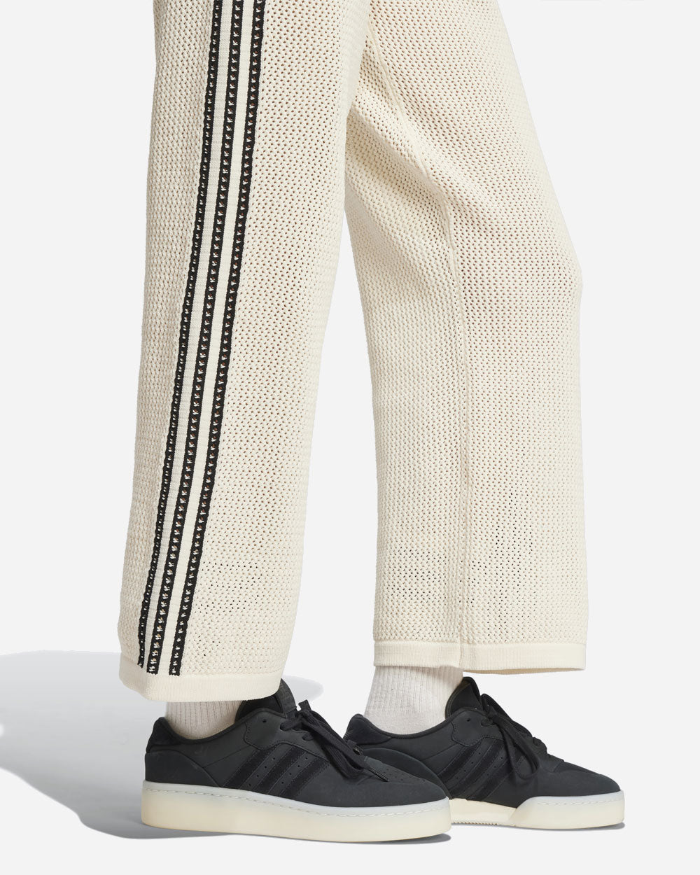 Crochet Track Pants Wonder White