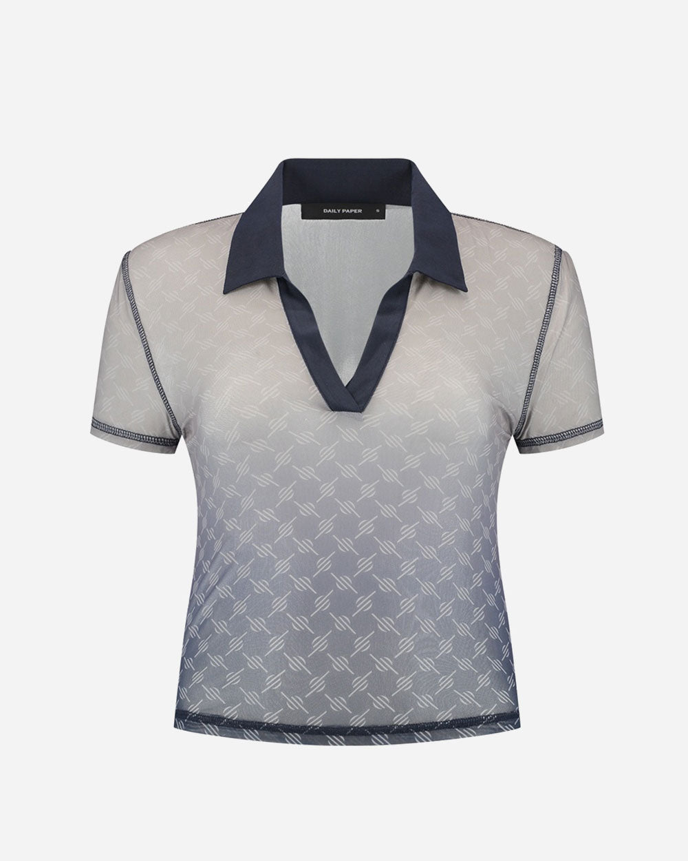 Daily Paper Mesh Monogram Polo Top Blue 2511088