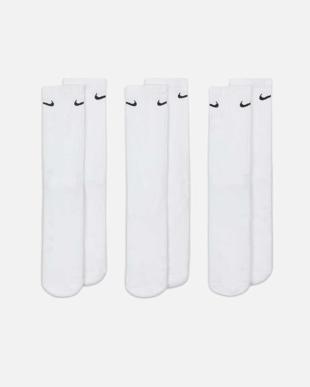 Everyday Cushioned Crew Socks 3 Pack White/Black