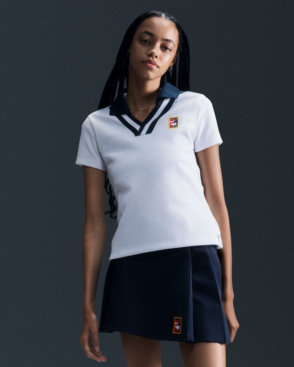 Nike Women By YOON Short Sleeve Polo White/Armoury Navy FZ0276-100