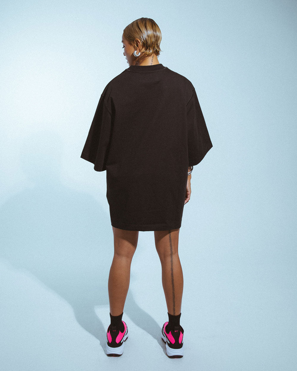 Karrueche x Staple & Hue Oversized Shirt Dress Black KAESH-OHCS-BL