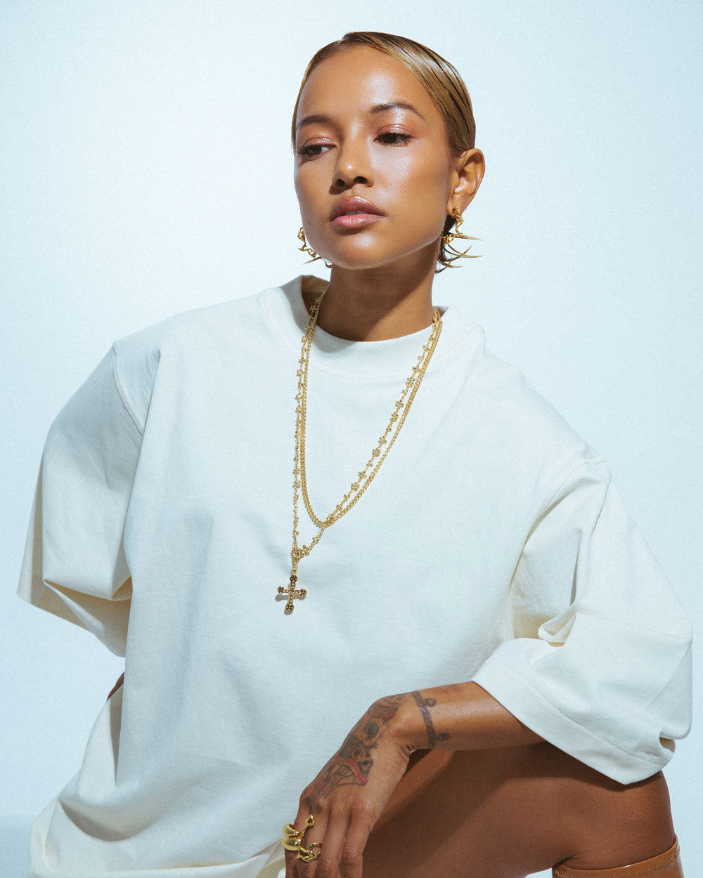 Karrueche x Staple & Hue Oversized Shirt Dress Vanilla KAESH-OHCS-VC