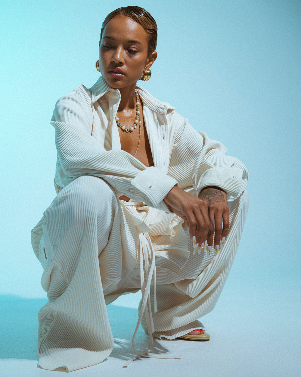 Karrueche x Staple & Hue Pleated Pants Vanilla KAESH-SPP-VC