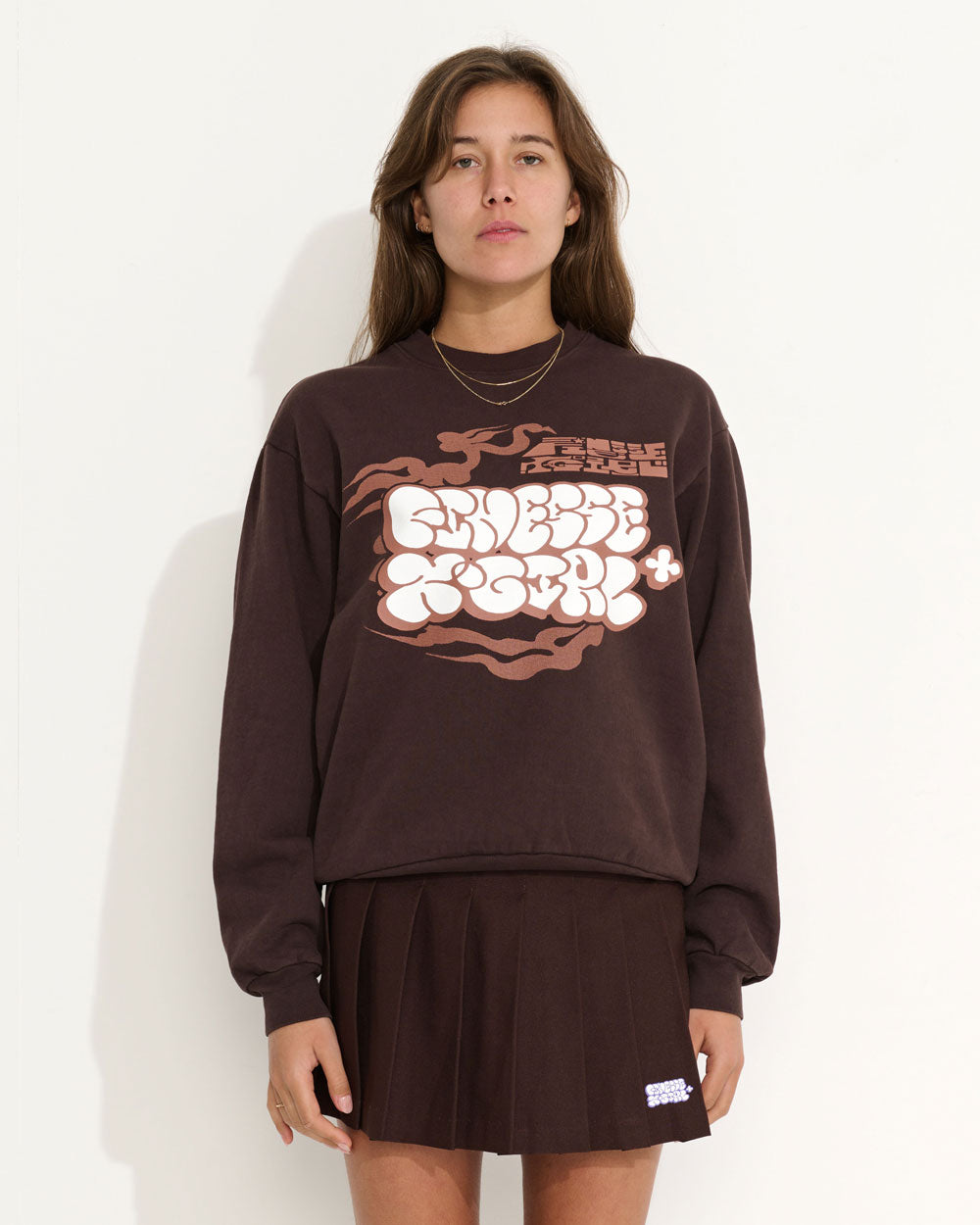 Finesse x X-girl Tennis Skirt Chocolate